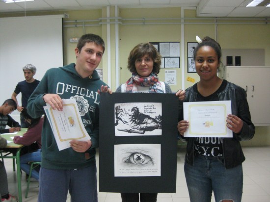 Iván Sarmiento 3º A (1º Premio) y Miriam Eghianruwa 3º D (2º Premio)