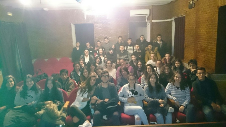 Nuestros alumnos con las actrices